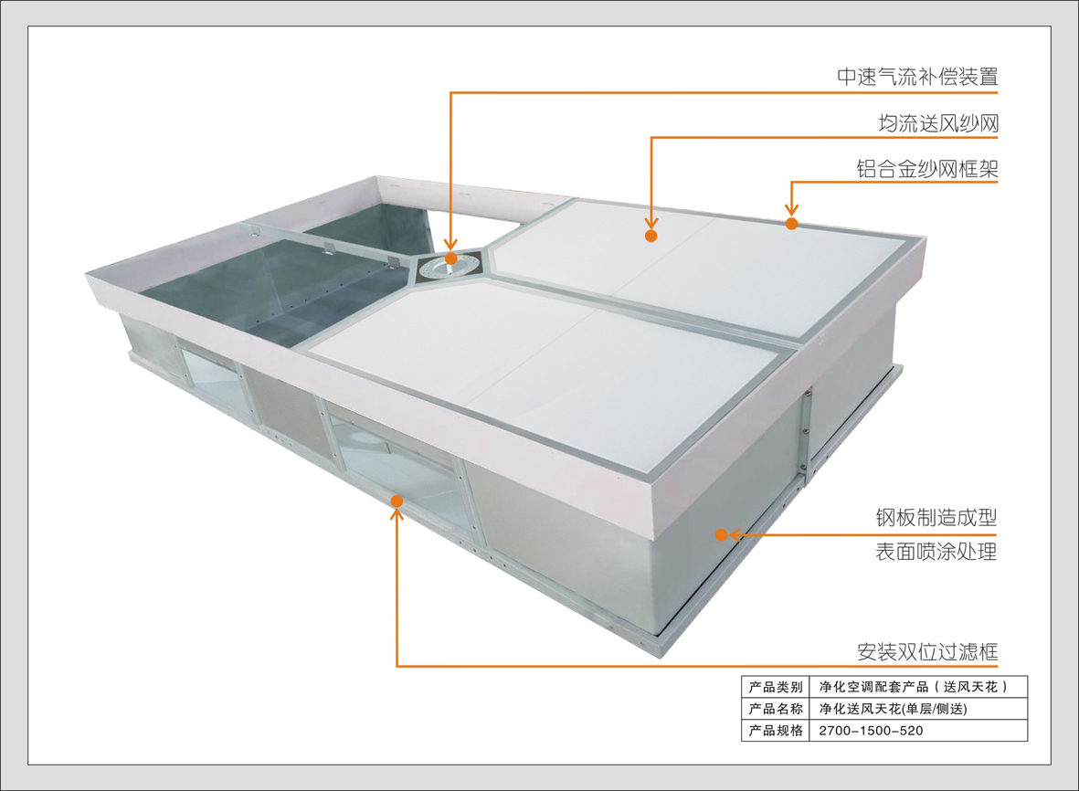 4#层流净化送风天花（侧布/平铺型-D系列）
