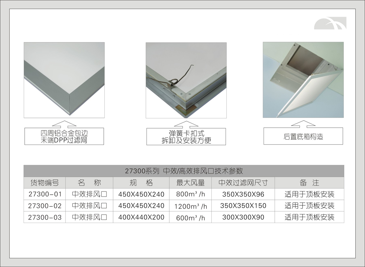 8#27300系列中效/高效排风口