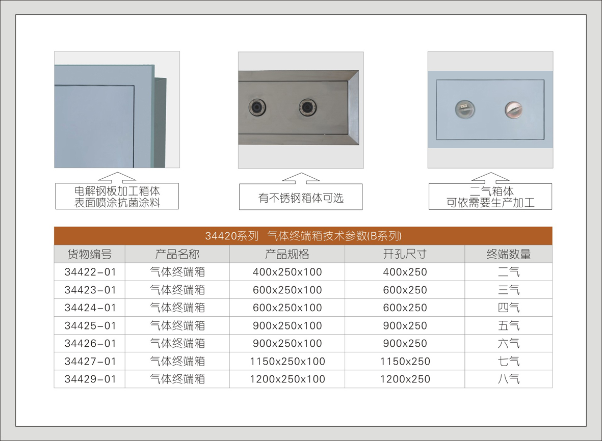 2#34420系列医用气体终端箱(B系列)