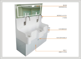 7#47502杜邦抗菌板双人位洗手池(D系列/D2款)