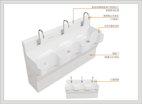10#47503杜邦抗菌板三人位洗手池（D3款）
